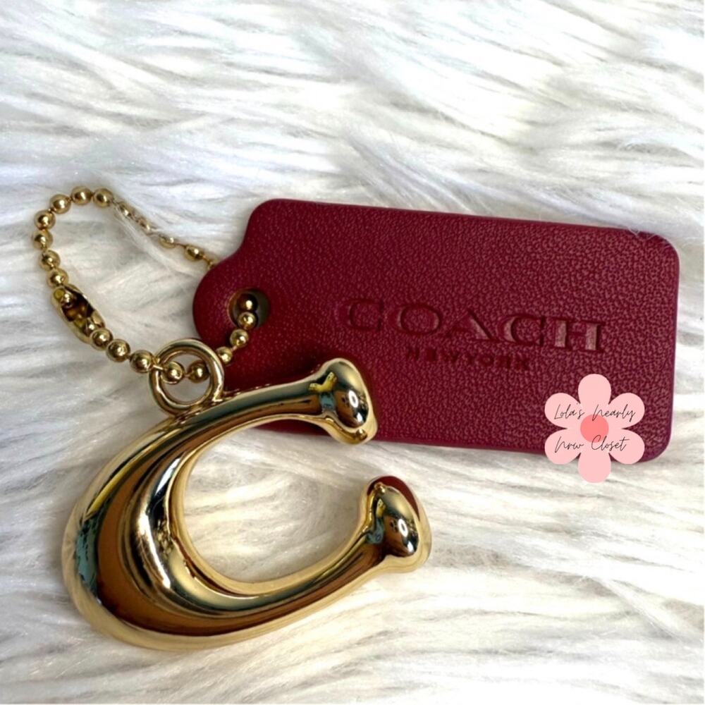 1.5" COACH "C" Hang Tag Key Fob Bag Charm